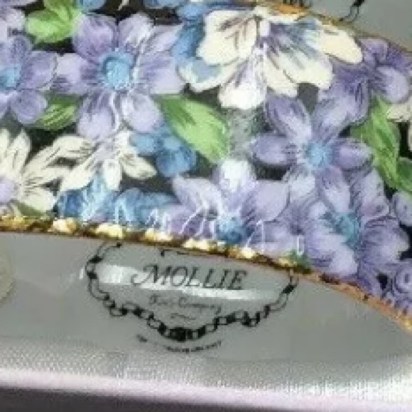 Set Of 6 GORGEOUS Floral Porcelain Napkin Rings Kintz 4 Two’s Company Mollie EUC - Picture 3 of 5